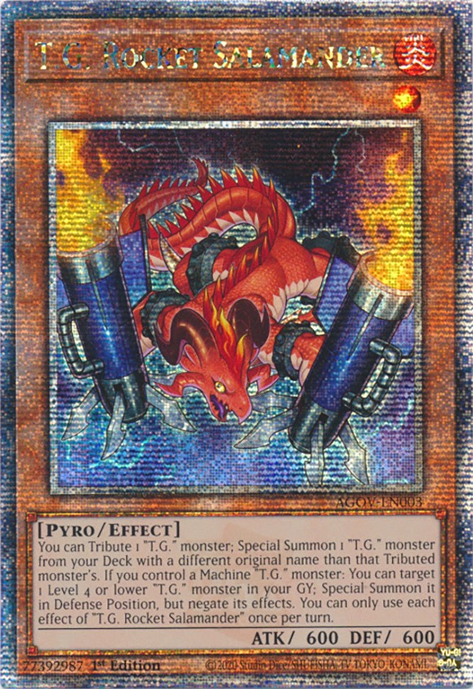 T.G. Rocket Salamander (Quarter Century Secret Rare) [AGOV-EN003] Quarter Century Secret Rare | Kessel Run Games Inc. 