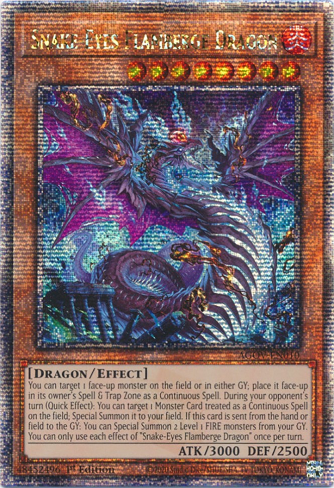 Snake-Eyes Flamberge Dragon (Quarter Century Secret Rare) [AGOV-EN010] Quarter Century Secret Rare | Kessel Run Games Inc. 