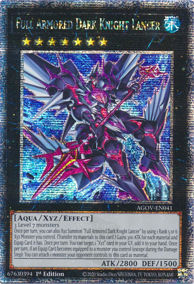 Full Armored Dark Knight Lancer (Quarter Century Secret Rare) [AGOV-EN041] Quarter Century Secret Rare | Kessel Run Games Inc. 