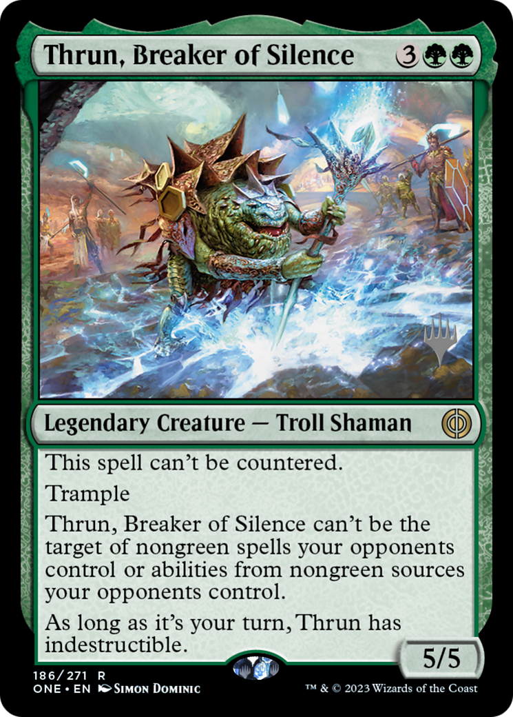 Thrun, Breaker of Silence (Promo Pack) [Phyrexia: All Will Be One Promos] | Kessel Run Games Inc. 
