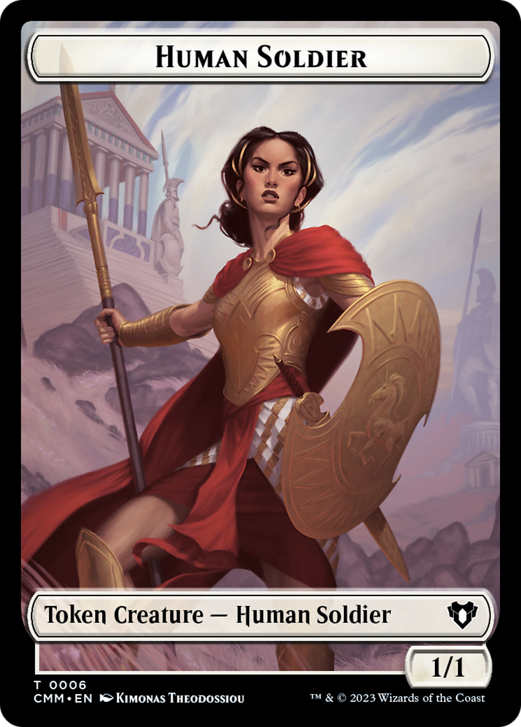 Human Soldier // Knight Double-Sided Token [Commander Masters Tokens] | Kessel Run Games Inc. 