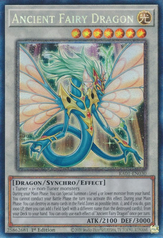 Ancient Fairy Dragon [RA01-EN030] Prismatic Collector's Rare | Kessel Run Games Inc. 