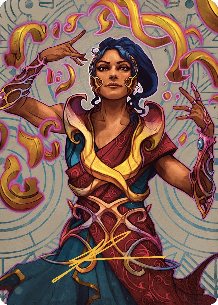 Saheeli, the Sun's Brilliance Art Card (Gold-Stamped Signature) [The Lost Caverns of Ixalan Art Series] | Kessel Run Games Inc. 