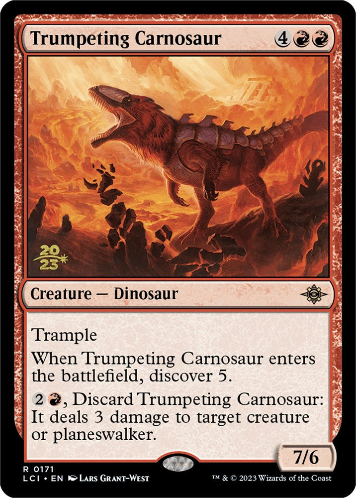 Trumpeting Carnosaur [The Lost Caverns of Ixalan Prerelease Cards] | Kessel Run Games Inc. 