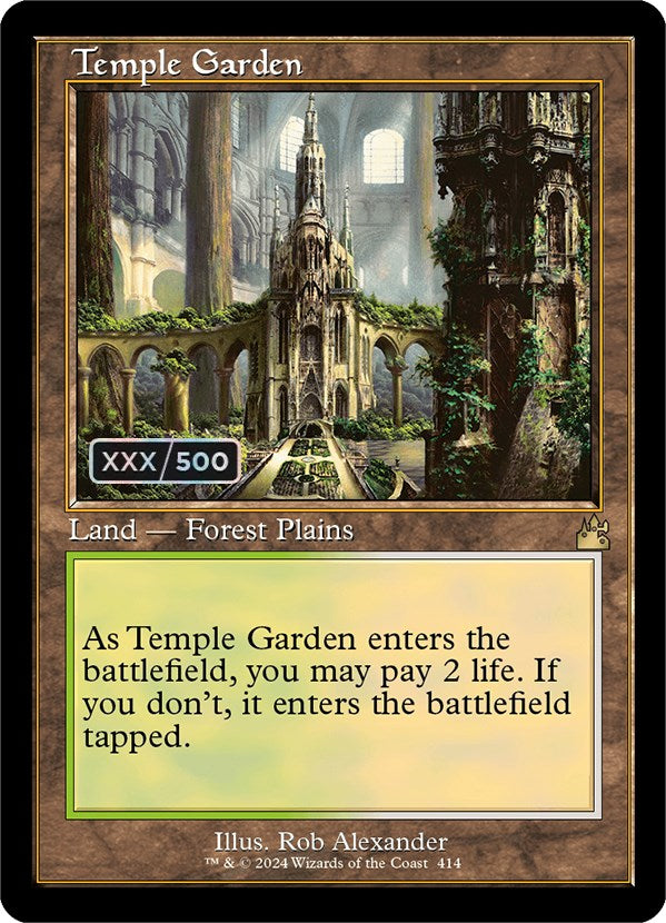 Temple Garden (Retro) (Serialized) [Ravnica Remastered] | Kessel Run Games Inc. 