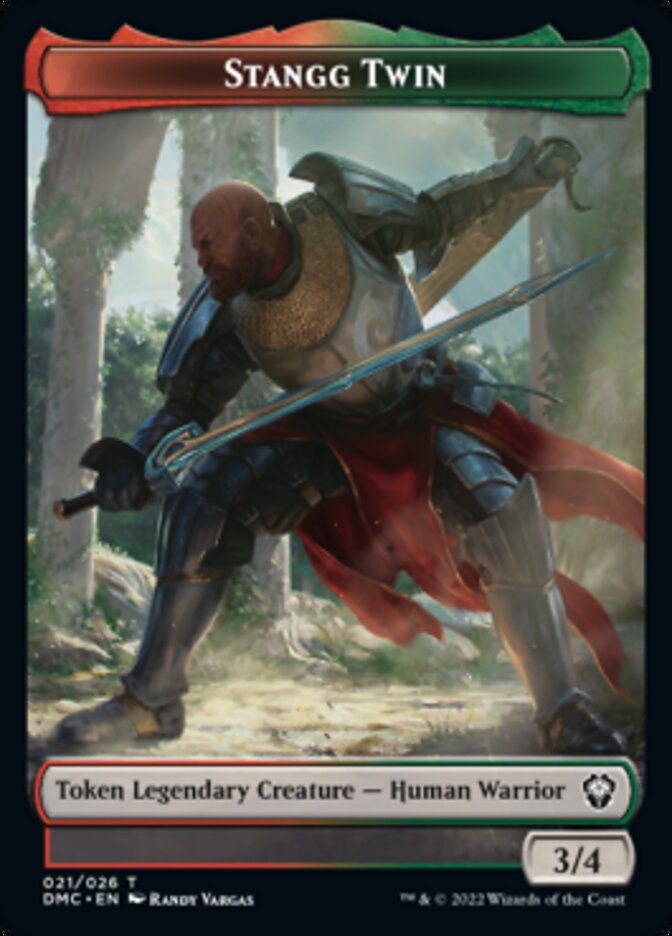 Soldier // Stangg Twin Double-Sided Token [Dominaria United Tokens] | Kessel Run Games Inc. 