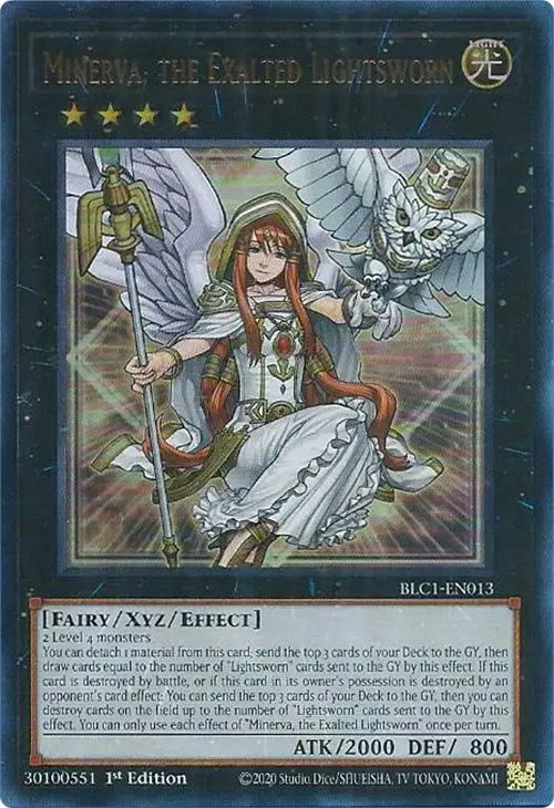 Minerva, the Exalted Lightsworn [BLC1-EN013] Ultra Rare | Kessel Run Games Inc. 