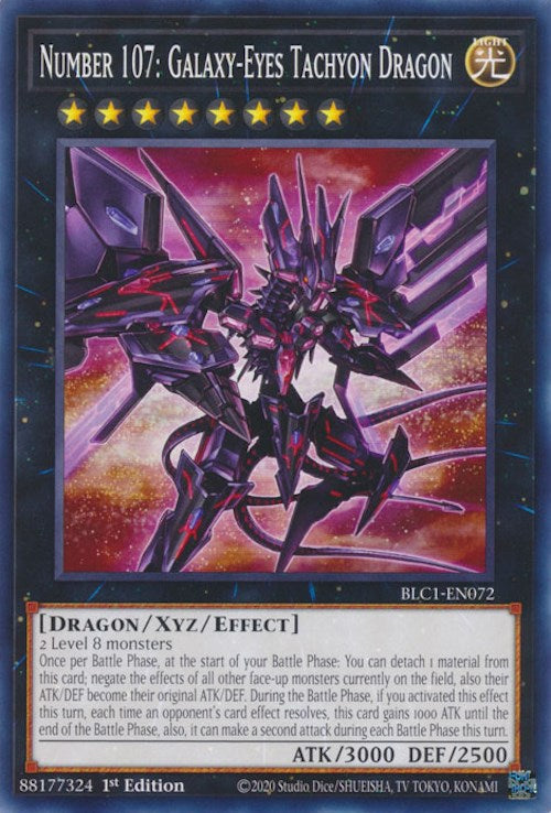 Number 107: Galaxy-Eyes Tachyon Dragon [BLC1-EN072] Common | Kessel Run Games Inc. 