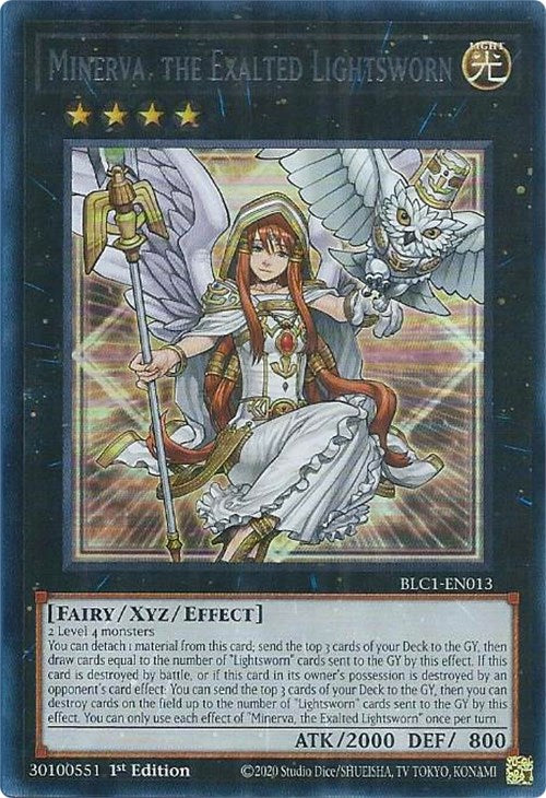 Minerva, the Exalted Lightsworn (Silver) [BLC1-EN013] Ultra Rare | Kessel Run Games Inc. 