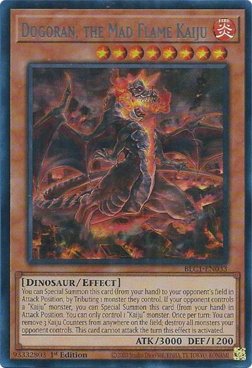 Dogoran, the Mad Flame Kaiju (Silver) [BLC1-EN033] Ultra Rare | Kessel Run Games Inc. 