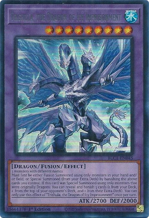 Trishula, the Dragon of Icy Imprisonment (Silver) [BLC1-EN045] Ultra Rare | Kessel Run Games Inc. 