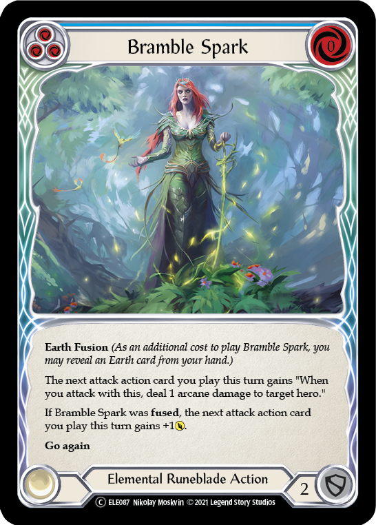 Bramble Spark (Blue) [U-ELE087] (Tales of Aria Unlimited)  Unlimited Rainbow Foil | Kessel Run Games Inc. 