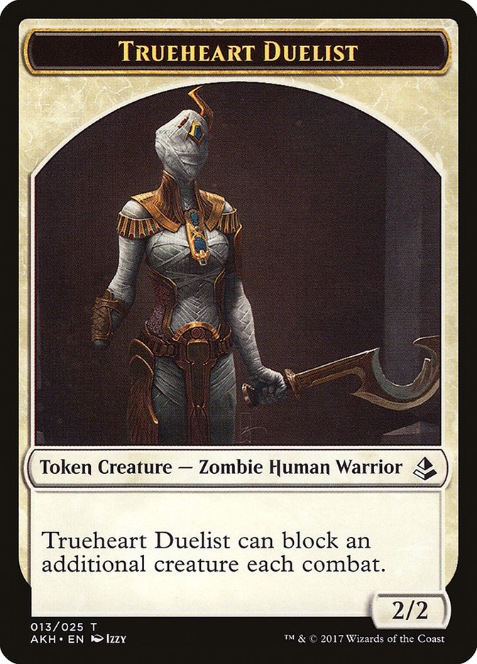 Zombie // Trueheart Duelist Double-Sided Token [Amonkhet Tokens] | Kessel Run Games Inc. 