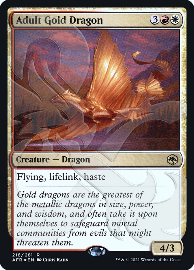 Adult Gold Dragon (Ampersand Promo) [Dungeons & Dragons: Adventures in the Forgotten Realms Promos] | Kessel Run Games Inc. 