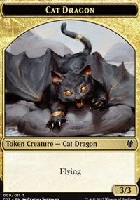 Cat Dragon // Dragon (006) Double-Sided Token [Commander 2017 Tokens] | Kessel Run Games Inc. 