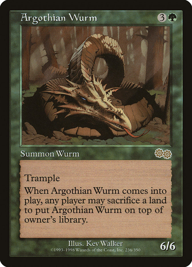 Argothian Wurm [Urza's Saga] | Kessel Run Games Inc. 