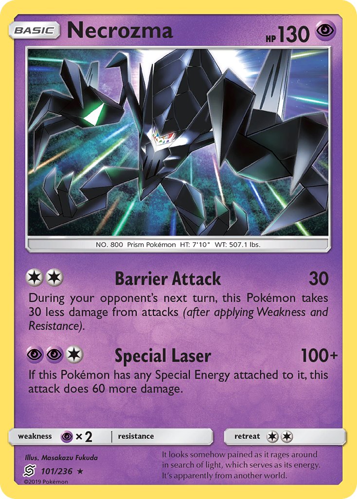 Necrozma (101/236) (Cracked Ice Holo) (Theme Deck Exclusive) [Sun & Moon: Unified Minds] | Kessel Run Games Inc. 
