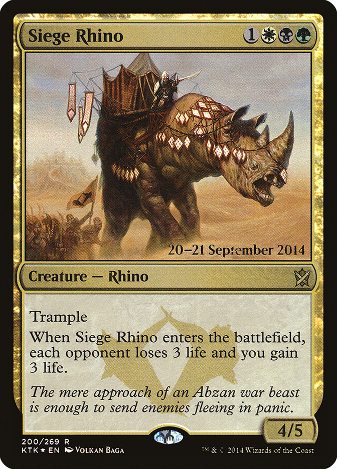 Siege Rhino [Khans of Tarkir Prerelease Promos] | Kessel Run Games Inc. 