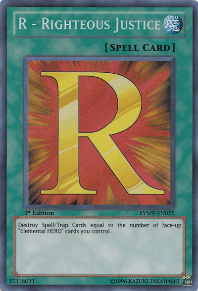 R - Righteous Justice [RYMP-EN025] Secret Rare | Kessel Run Games Inc. 