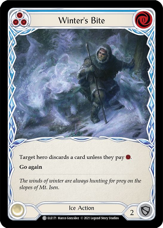 Winter's Bite (Blue) [ELE171] (Tales of Aria)  1st Edition Rainbow Foil | Kessel Run Games Inc. 