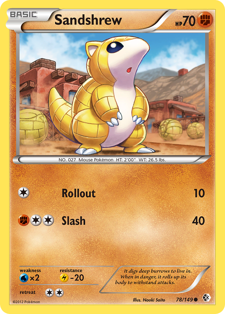 Sandshrew (78/149) [Black & White: Boundaries Crossed] | Kessel Run Games Inc. 