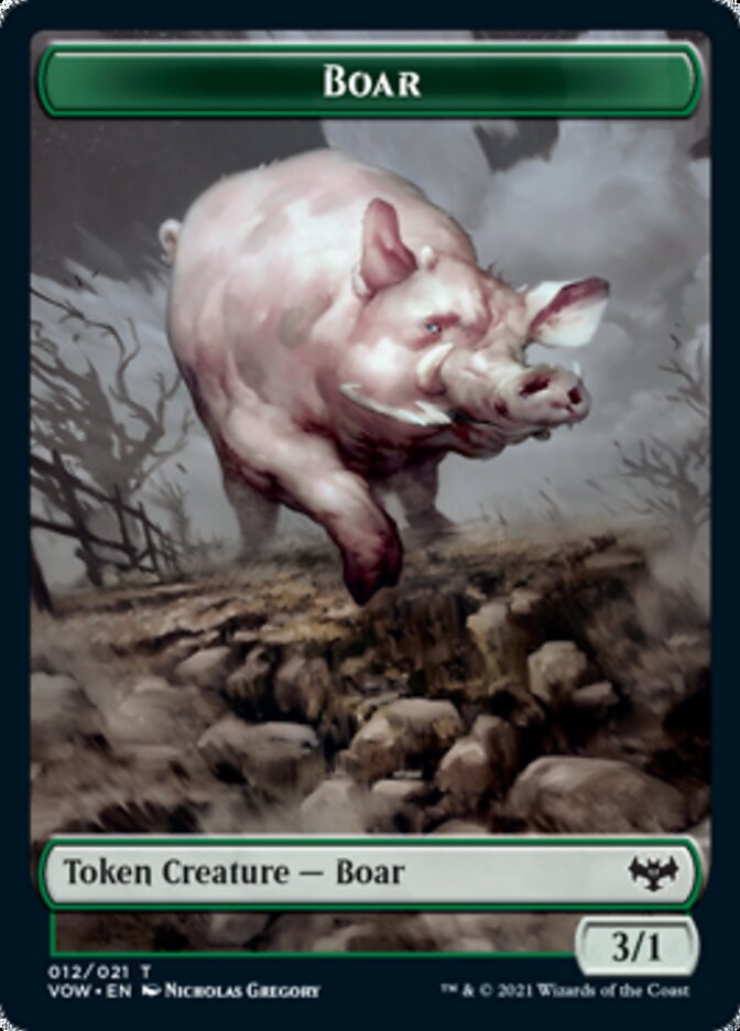 Blood // Boar Double-Sided Token [Innistrad: Crimson Vow Tokens] | Kessel Run Games Inc. 