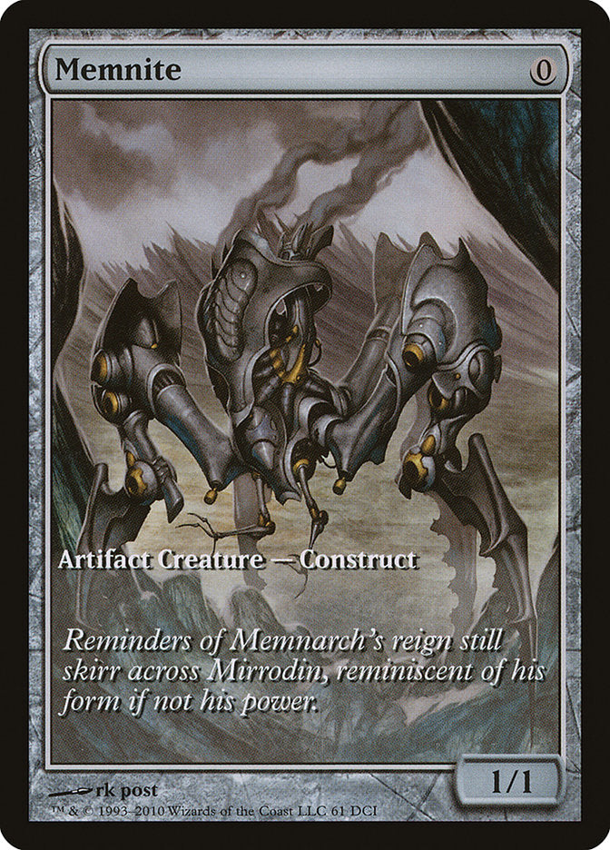 Memnite (Game Day) (Extended Art) [Scars of Mirrodin Promos] | Kessel Run Games Inc. 