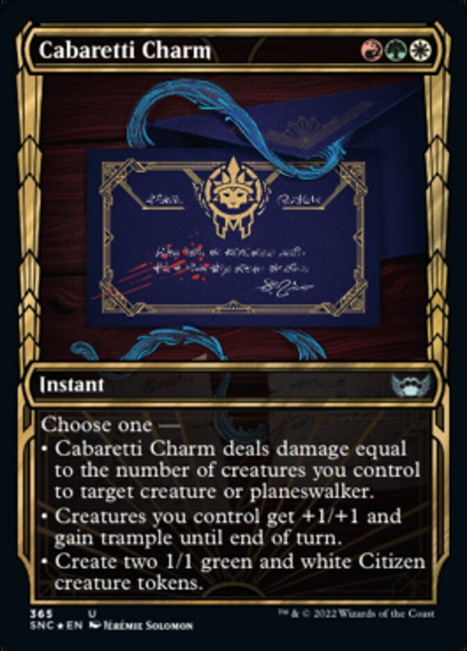 Cabaretti Charm (Showcase Golden Age Gilded Foil) [Streets of New Capenna] | Kessel Run Games Inc. 