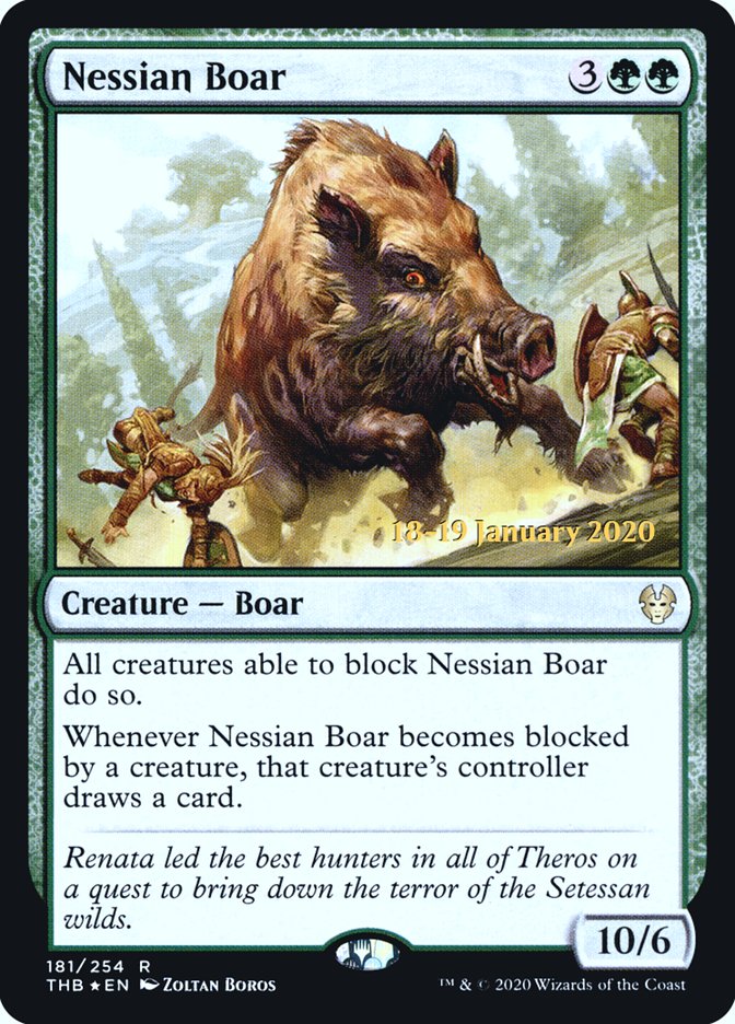 Nessian Boar [Theros Beyond Death Prerelease Promos] | Kessel Run Games Inc. 