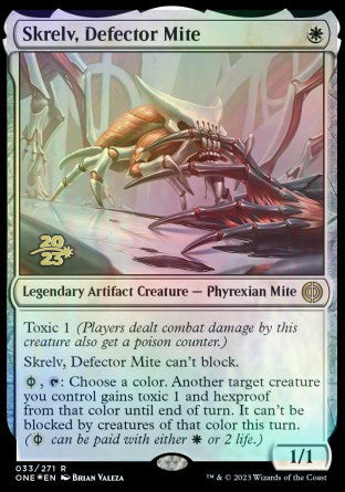 Skrelv, Defector Mite [Phyrexia: All Will Be One Prerelease Promos] | Kessel Run Games Inc. 