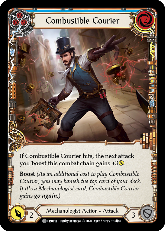Combustible Courier (Blue) [CRU111] (Crucible of War)  1st Edition Normal | Kessel Run Games Inc. 
