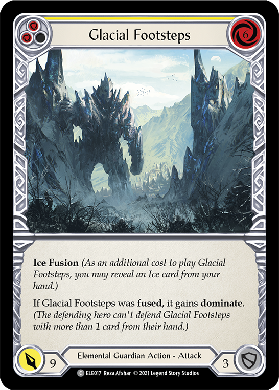 Glacial Footsteps (Yellow) [ELE017] (Tales of Aria)  1st Edition Rainbow Foil | Kessel Run Games Inc. 