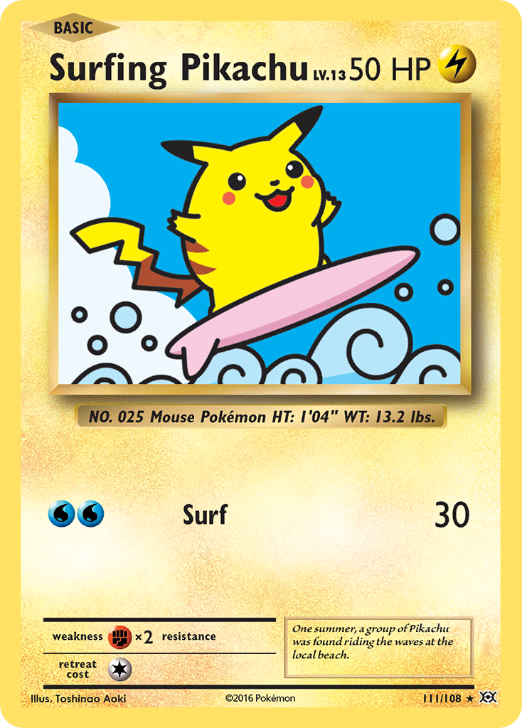 Surfing Pikachu (111/108) [XY: Evolutions] | Kessel Run Games Inc. 