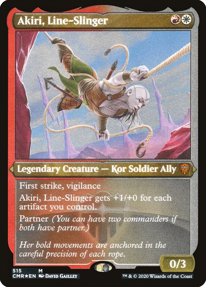 Akiri, Line-Slinger (Etched) [Commander Legends] | Kessel Run Games Inc. 