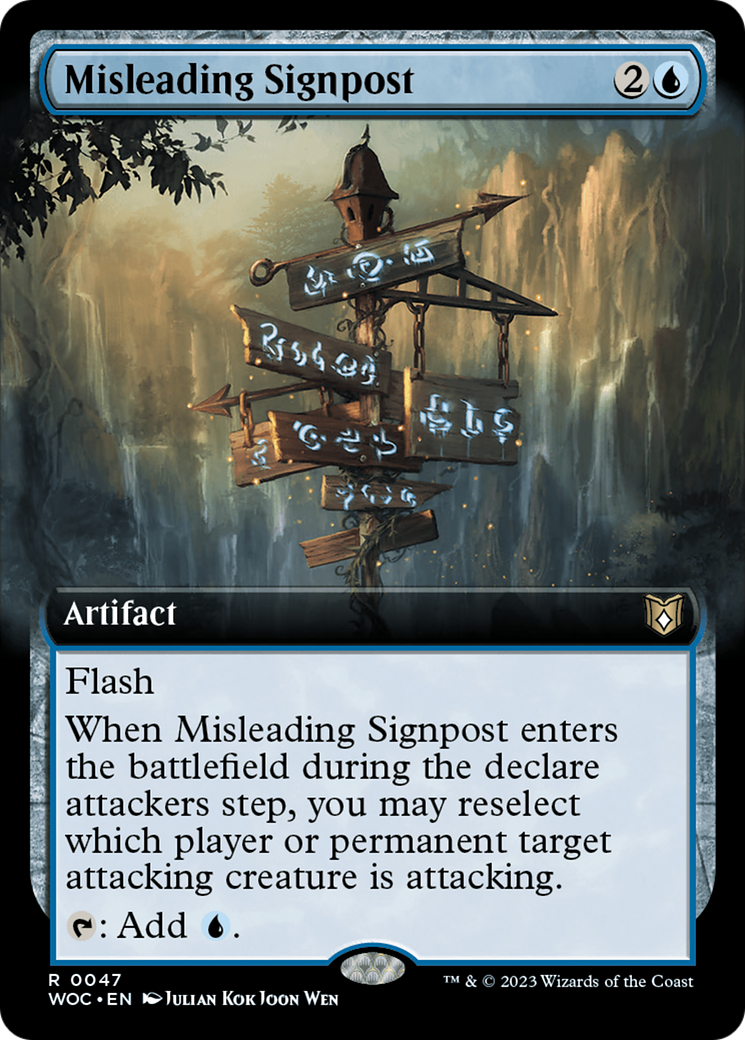 Misleading Signpost (Extended Art) [Wilds of Eldraine Commander] | Kessel Run Games Inc. 