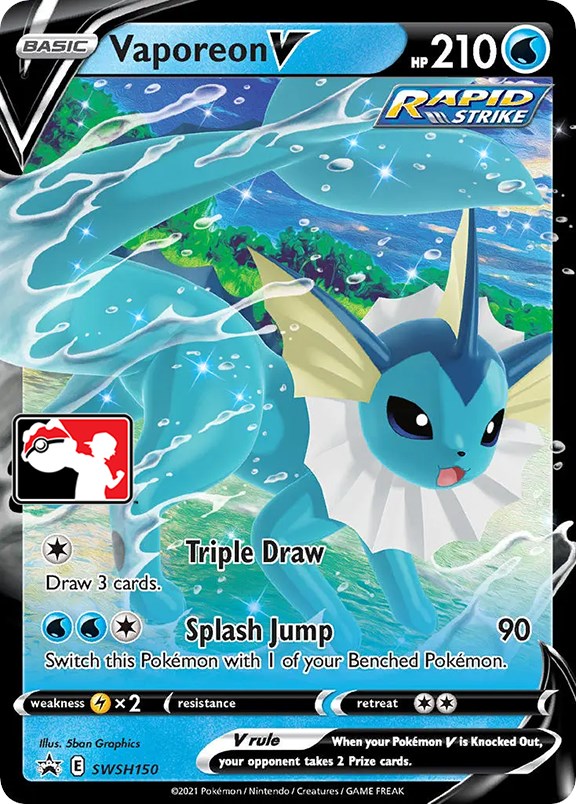 Vaporeon V (SWSH150) [Prize Pack Series One] | Kessel Run Games Inc. 