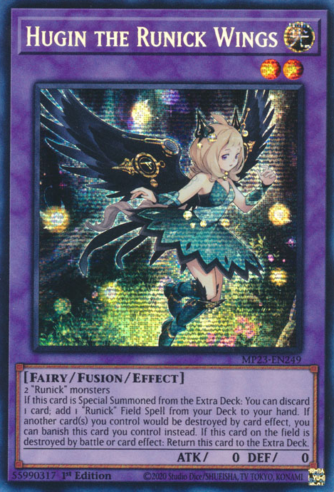 Hugin the Runick Wings [MP23-EN249] Prismatic Secret Rare | Kessel Run Games Inc. 