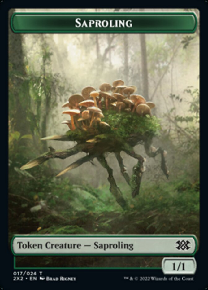 Saproling // Phyrexian Golem Double-Sided Token [Double Masters 2022 Tokens] | Kessel Run Games Inc. 