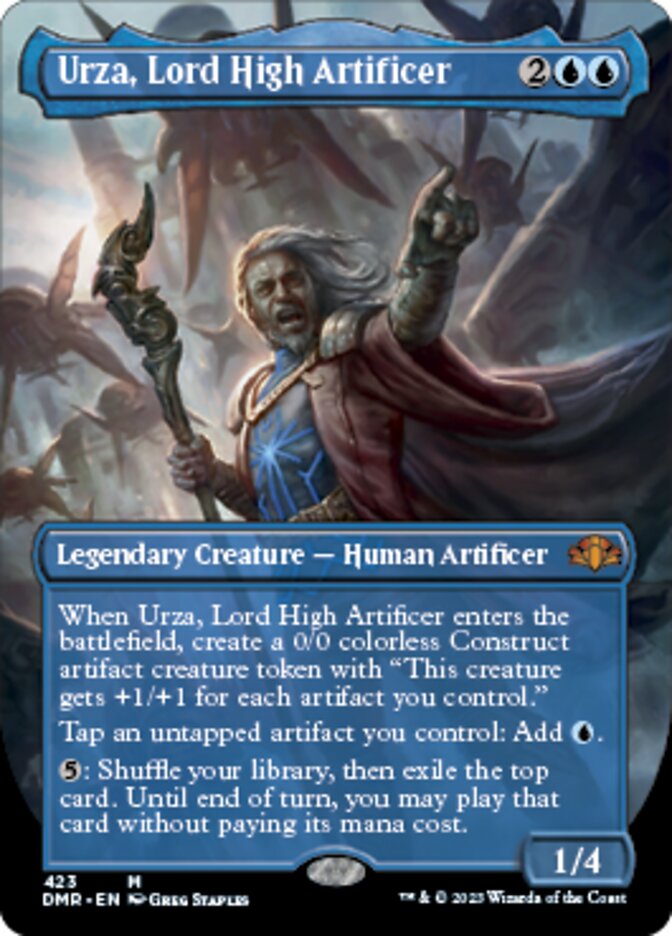 Urza, Lord High Artificer (Borderless Alternate Art) [Dominaria Remastered] | Kessel Run Games Inc. 