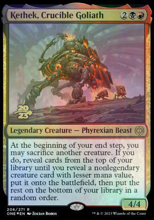 Kethek, Crucible Goliath [Phyrexia: All Will Be One Prerelease Promos] | Kessel Run Games Inc. 