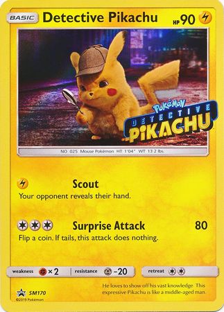 Detective Pikachu (SM170) (Detective Pikachu Stamped) [Sun & Moon: Black Star Promos] | Kessel Run Games Inc. 