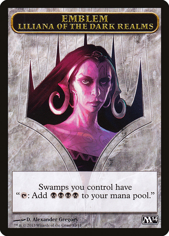 Liliana of the Dark Realms Emblem [Magic 2014 Tokens] | Kessel Run Games Inc. 