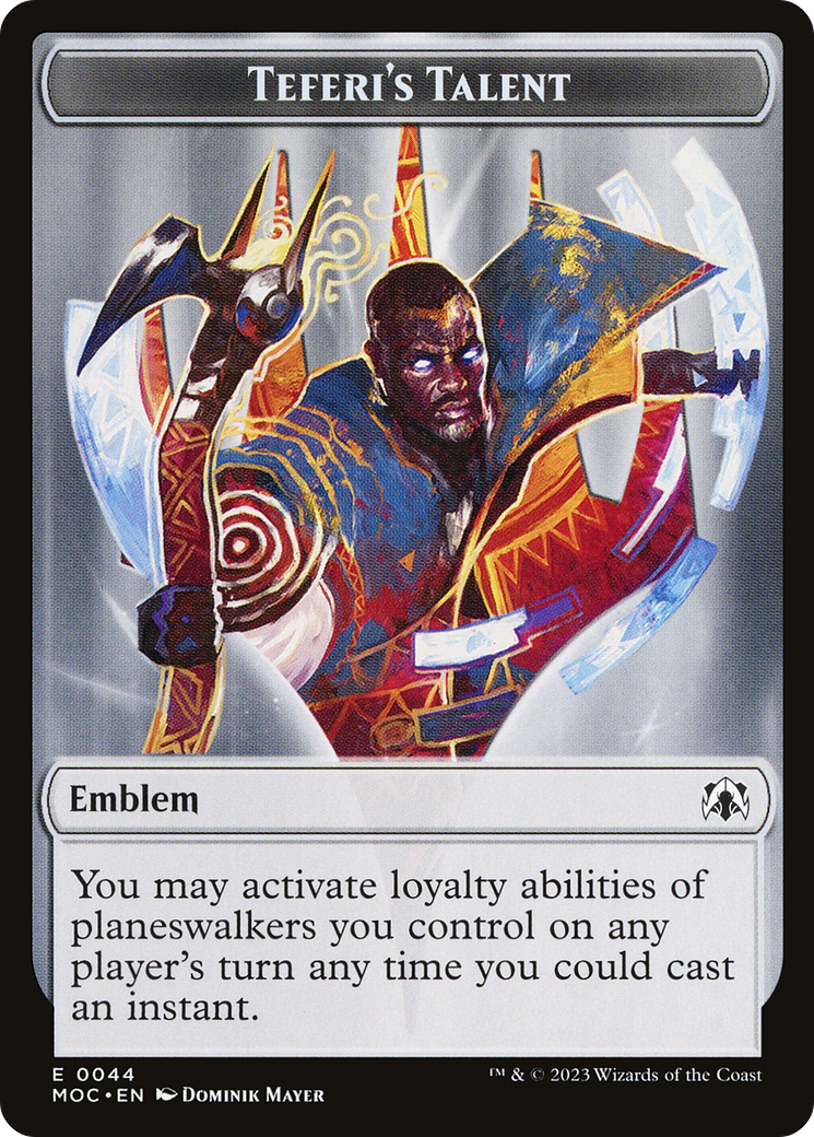 First Mate Ragavan // Teferi's Talent Emblem Double-Sided Token [March of the Machine Commander Tokens] | Kessel Run Games Inc. 