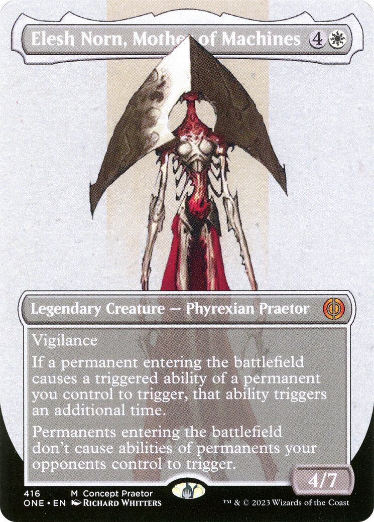 Elesh Norn, Mother of Machines (Borderless Concept Praetors) [Phyrexia: All Will Be One] | Kessel Run Games Inc. 