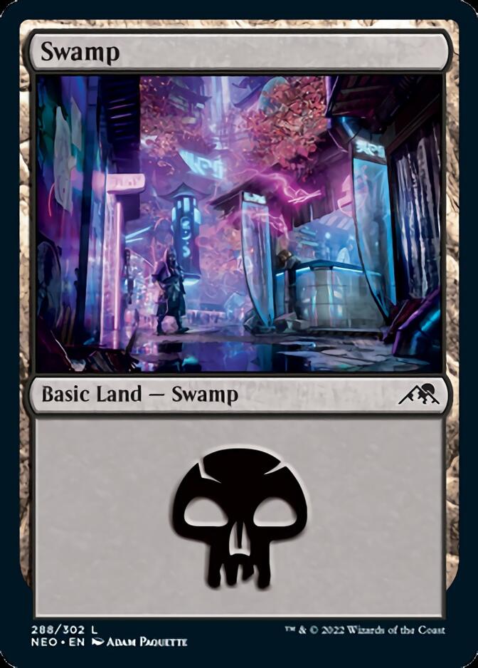 Swamp (288) [Kamigawa: Neon Dynasty] | Kessel Run Games Inc. 