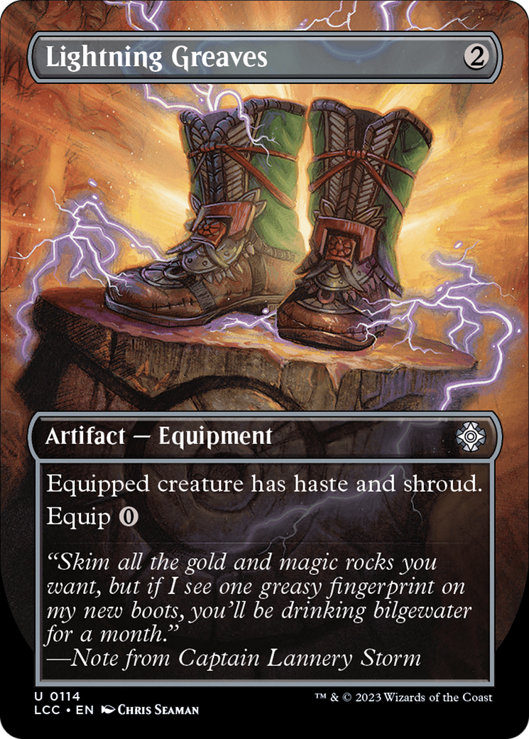 Lightning Greaves (Borderless) [The Lost Caverns of Ixalan Commander] | Kessel Run Games Inc. 