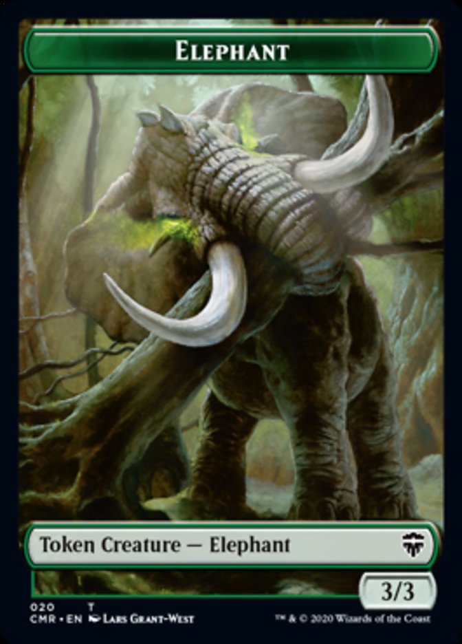 Elephant // Soldier Double-Sided Token [Commander Legends Tokens] | Kessel Run Games Inc. 