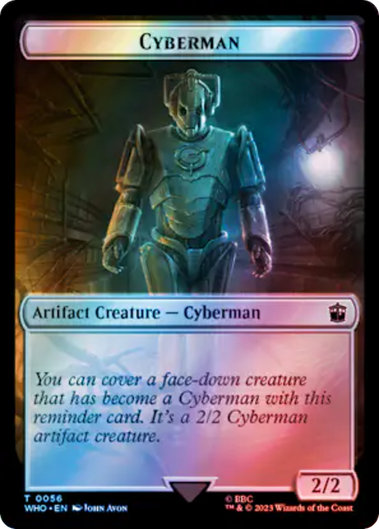 Alien Rhino // Cyberman Double-Sided Token (Surge Foil) [Doctor Who Tokens] | Kessel Run Games Inc. 