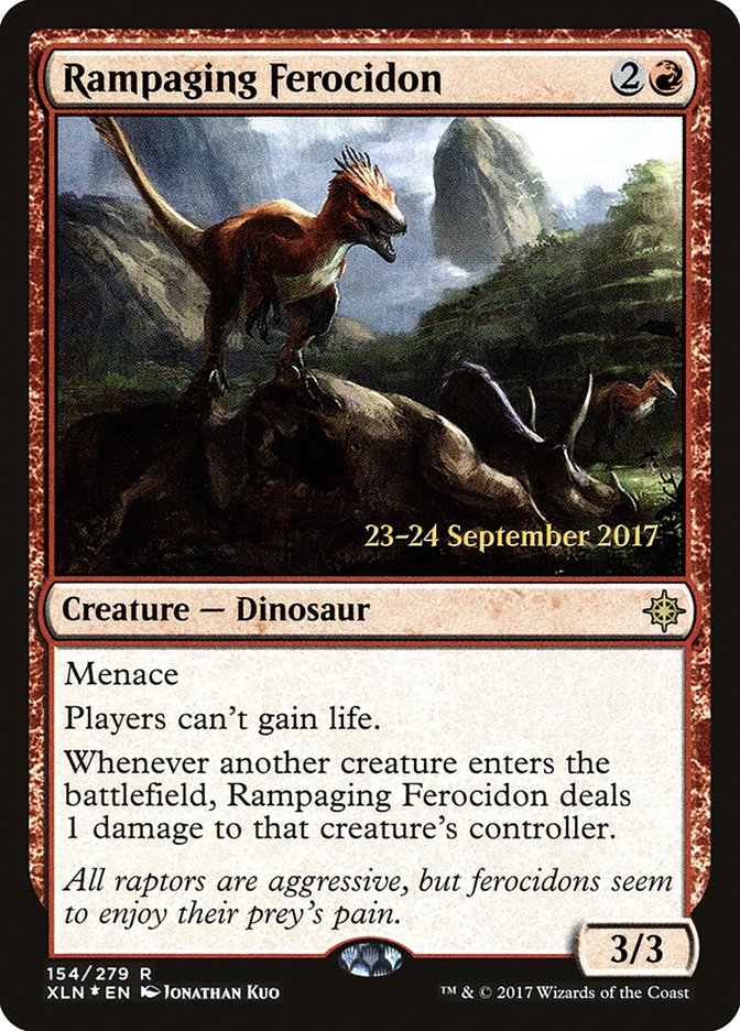 Rampaging Ferocidon [Ixalan Prerelease Promos] | Kessel Run Games Inc. 