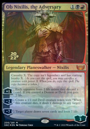 Ob Nixilis, the Adversary [Streets of New Capenna Prerelease Promos] | Kessel Run Games Inc. 